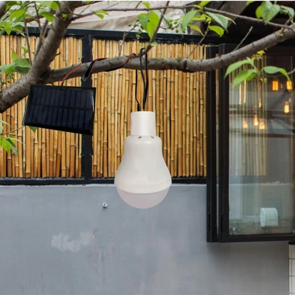 USB Charged LED Solar Bulb Hanging Sunlight Portable Solar Energy Light Solar Panel with Hook Fishing Camping Lamp Outdoor