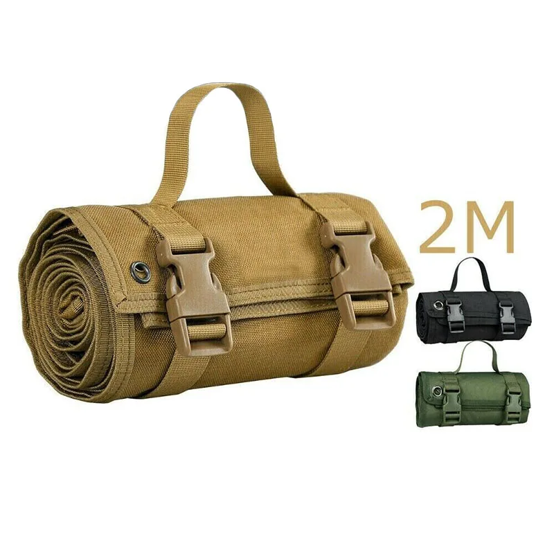 Tactical Roll-Up Shooting Mat Waterproof Lightweight Nylon Cloth Outdoor Hunting Molle Non-padded Mat for Rifle Gun Shotgun