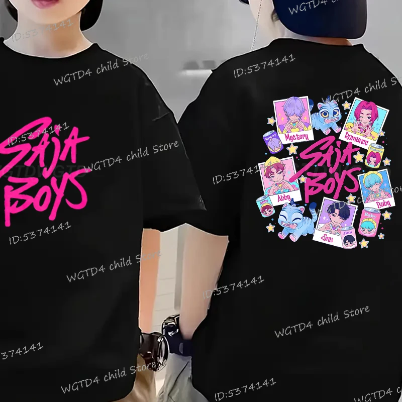

KPop Demon Hunters Saja Boys T Shirt Kids Funny Cartoon Short Sleeve Tee New Fashion Girls Boys Clothes Anime Girl Outfits Gifts