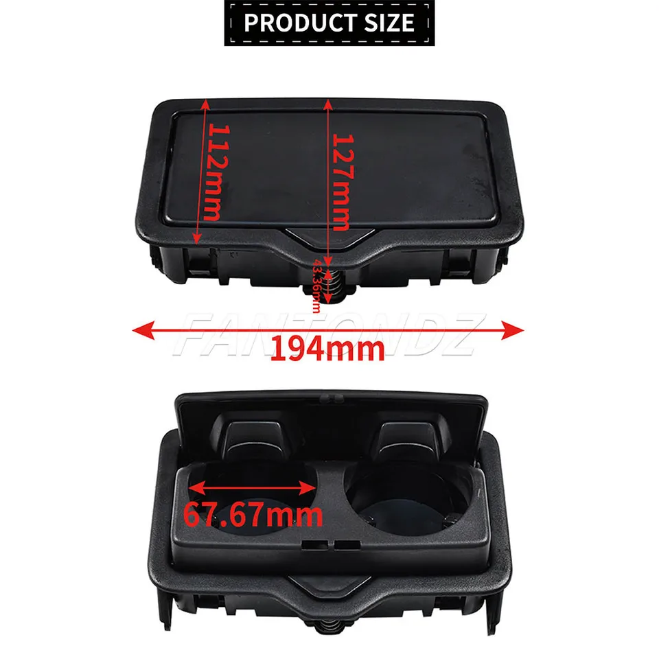 車のリアアームレストカップホルダー 4M0885995A4PK アウディ A3 Q2 Q3