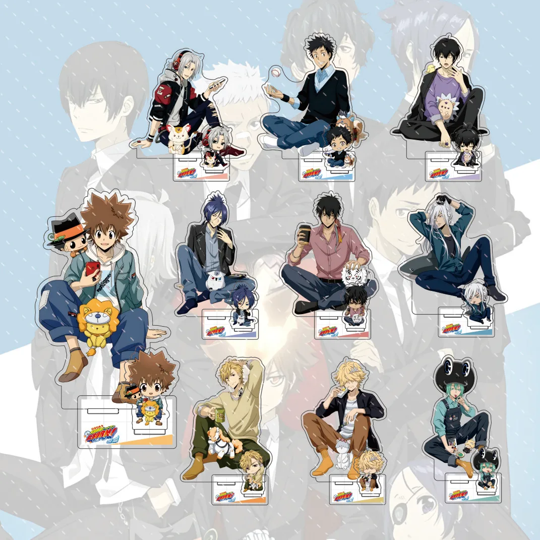 Anime Katekyo Hitman Reborn 15 cm figura de suporte acrílico Tsunayoshi Mukuro Hayato modelo de decoração presente colecionável