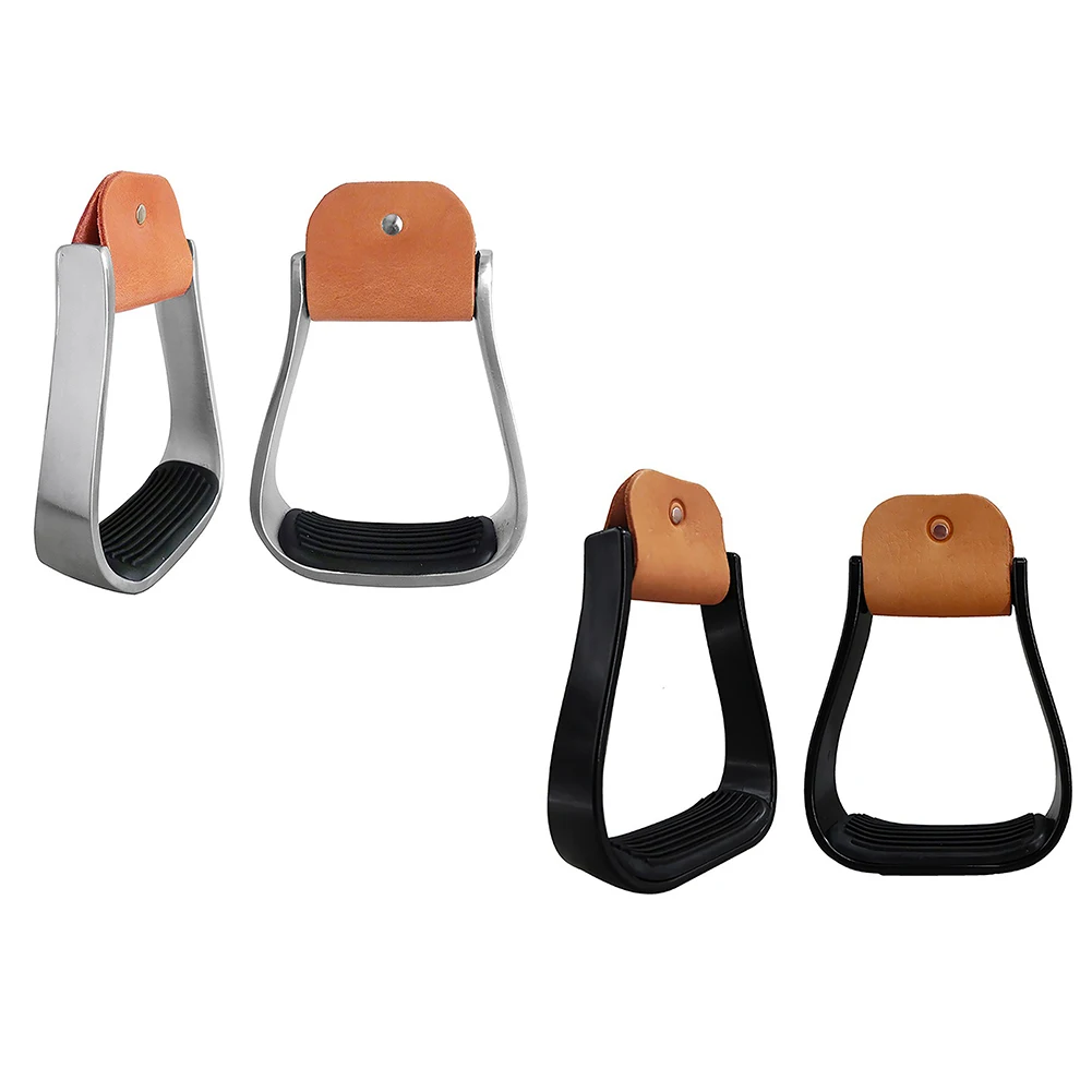 Horse Riding Stirrups Trail Stirrups For Saddle Western With Anti-Slip Rubber Pad Aluminum Lightweight Western Horse Stirrups