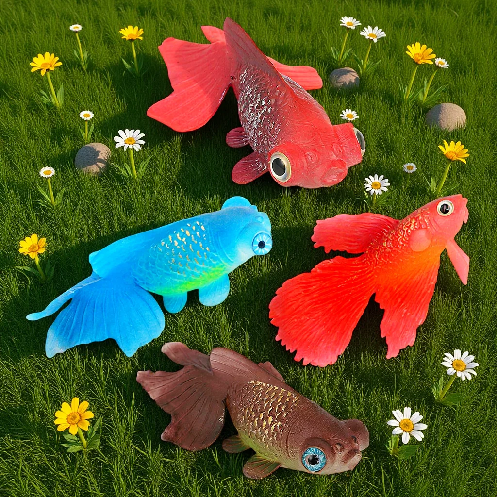 

4 pcs Simulation Goldfish Decoration Luminous Silicone For Aquarium Artificial Fish Ornament Fake Fish Decor Pet Supplies