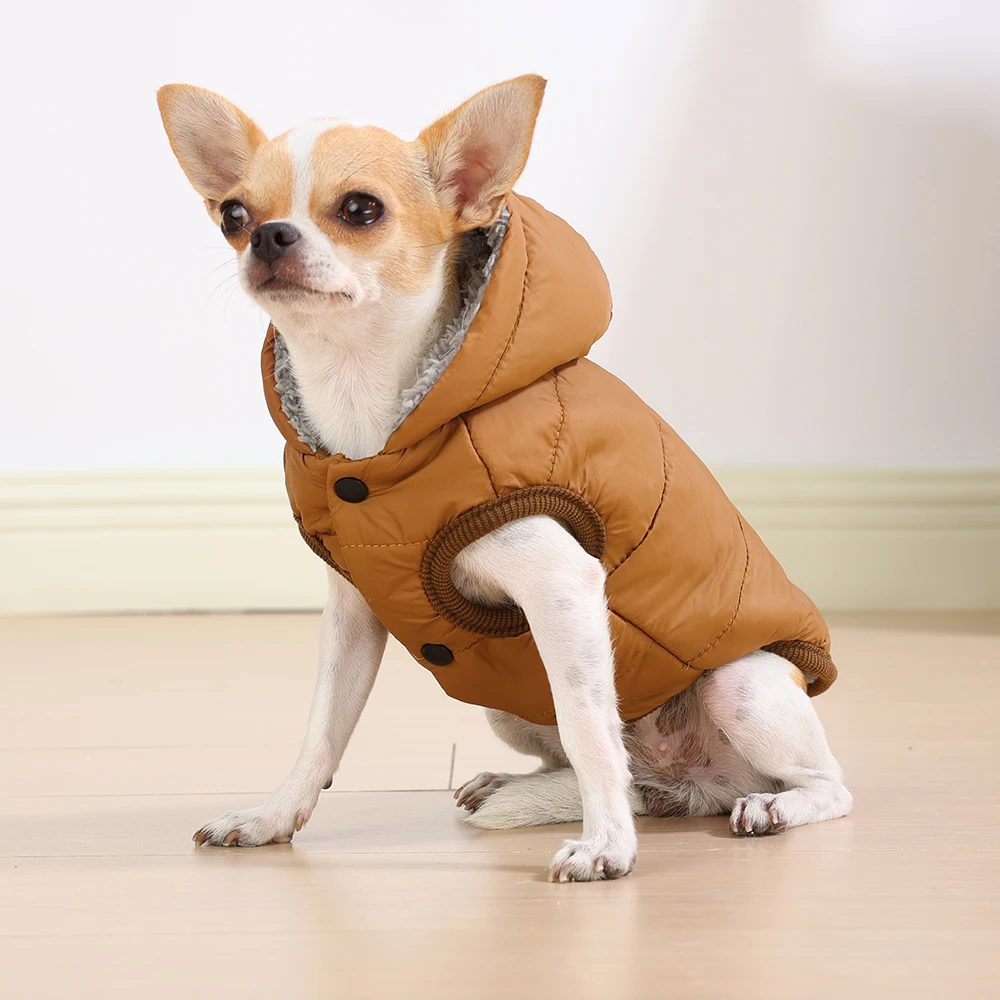 Warmer Katzen-Kapuzenmantel für kleine und mittelgroße Katzen, Hunde, Winter, gemütliche Fleece-Welpen-Kätzchen-Jacke, Kleidung, winddichtes Haustier-Mops-Sphynx-Kostüm – Detail 17