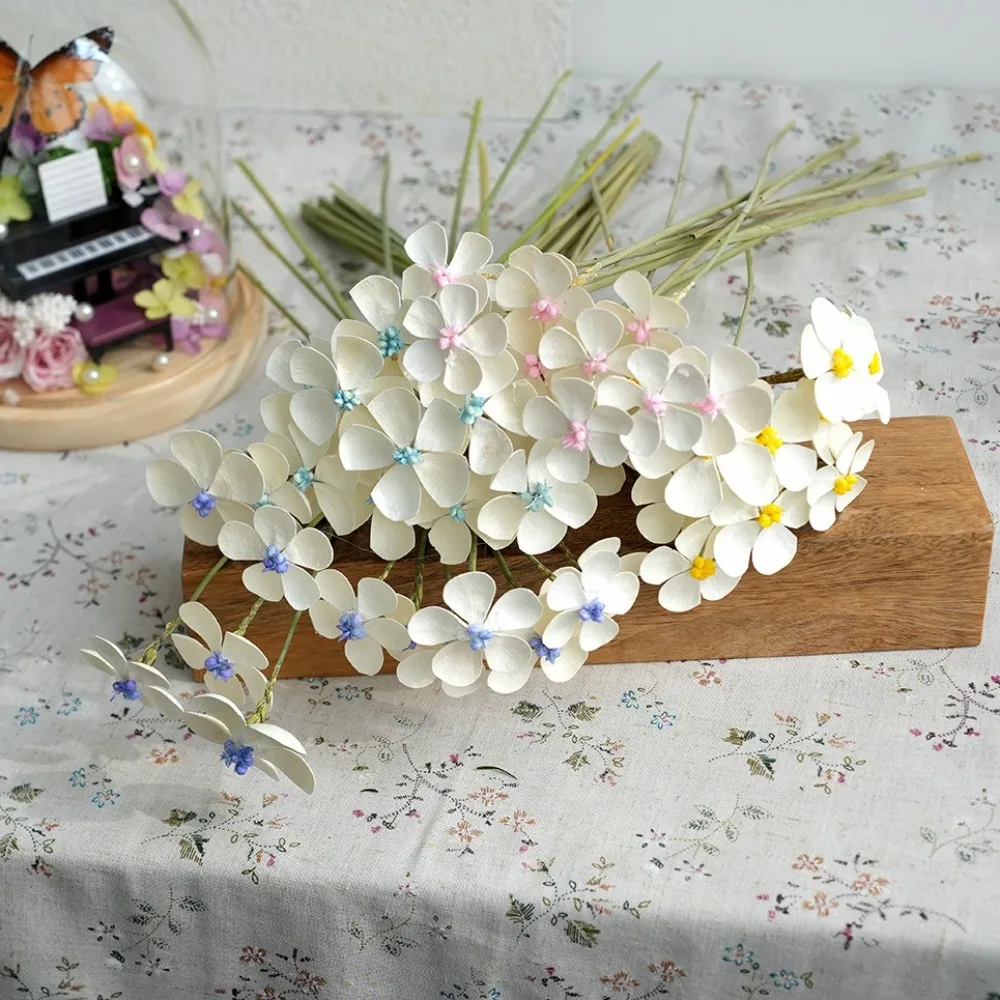 

10pcs Handmade Violet Dried Flower Realistic Elegant DIY Adhesive Flower Violet Color Artificial Violet Flowers Restaurant