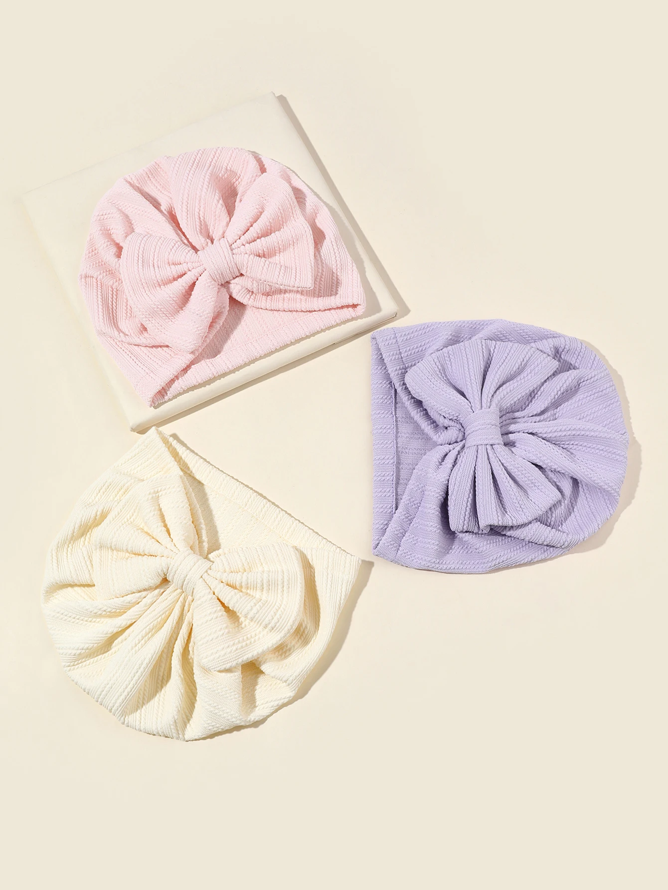 3pcs/pack Little girl Bowknot Cap Baby Girl Turban Hat for Newborn Bebe Boy Srping Autumn Caps Infant Hair Accessories