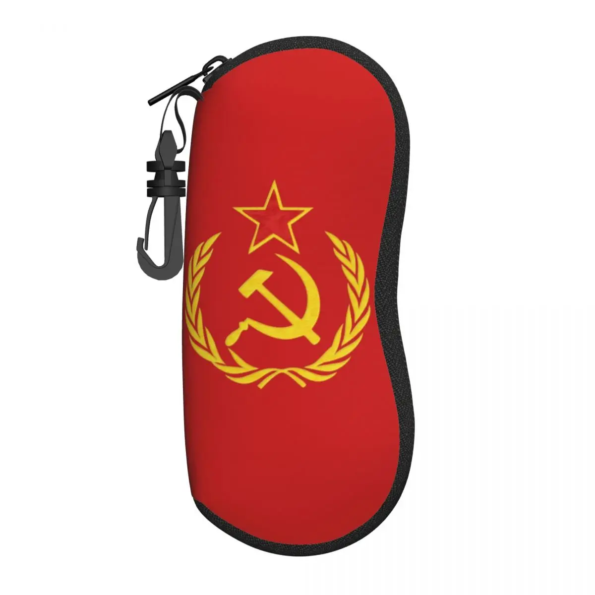 اتحاد الجمهوريات الاشتراكية السوفياتية المطرقة والمنجل CCCP العلم الروسي النظارات الشمسية لينة حالة النيوبرين سستة شل النظارات صندوق واقي للنظارات