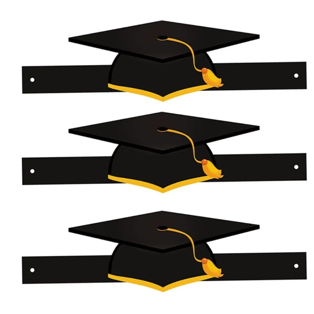 

10pcs Easy To Assemble Cute Graduation Hat Unique with Tassels Party Headwear DIY Doctor Paper Hat Graduating Event