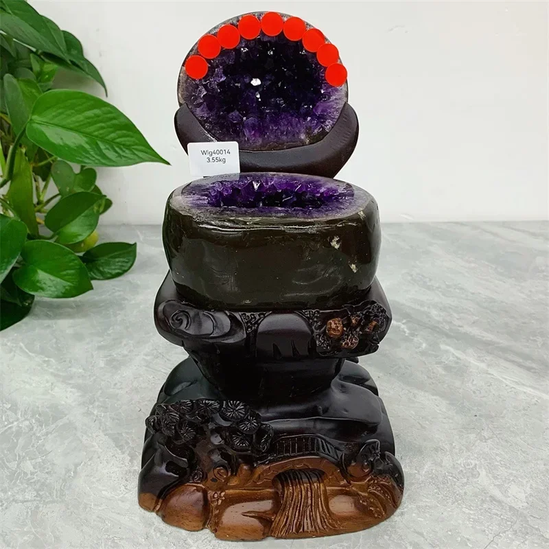 

Wholesale Natural Uruguay Crystal Ornament Amethyst Geode Cornucopia for Decorative