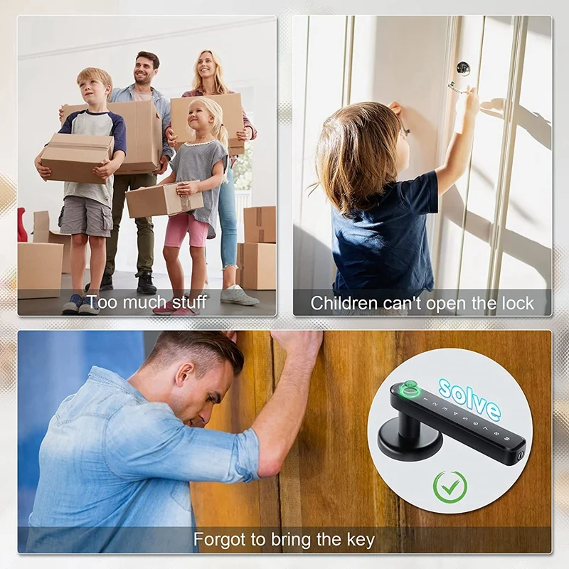 Fingerprint Smart Door Lock Door Knob With Keypad Keyless Entry Door Lock With Handle For Home Hotel Office Apartment