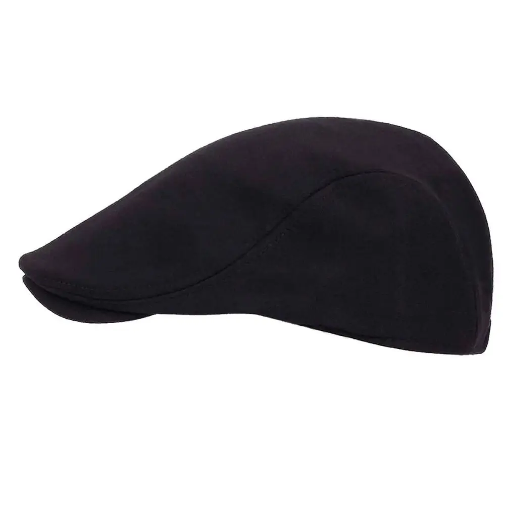 Artistic Breathable Men's Beret Hat Solid color Retro Forward Cap Flat Gorras Forward Hat Spring Autumn