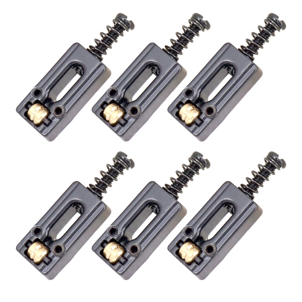 6 Pcs Roller Bridge Tremolo Saddles For ST TL Electric Guitar Chrome Color Replacement Electric Guitar Bridge Saddle Set