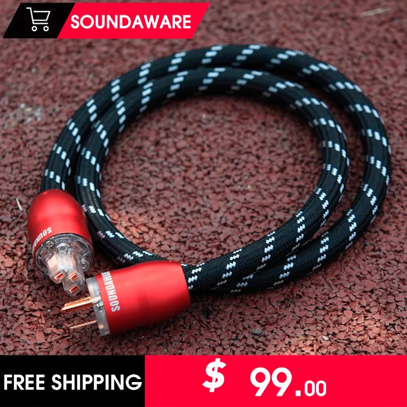 Soundaware High Quality Music HIFI Power Cord 4N Copper Power Cable USA Wall Plug High Quality Hifi Wire For Digital Player