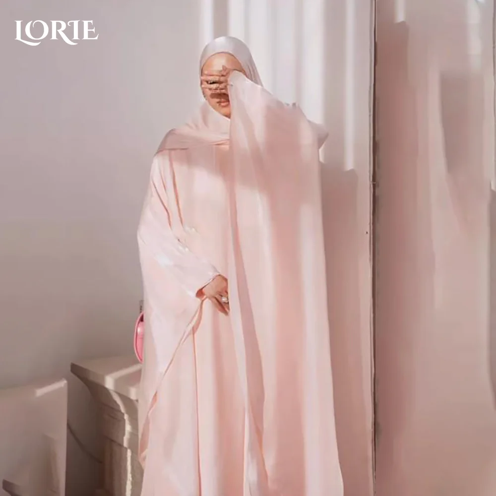 

LORIE Muslim Crepe Evening Dress A-Line Flared Sleeve Bobycon Prom Dress Long Sleeve Party Gown Customized Brithdays Dress