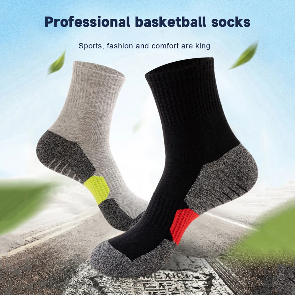 5 Paar Basketball & Fußball Wandern Ski Sport Outdoor Sport Kalb High Crew Socken & Winter verdickte Profisport Socken