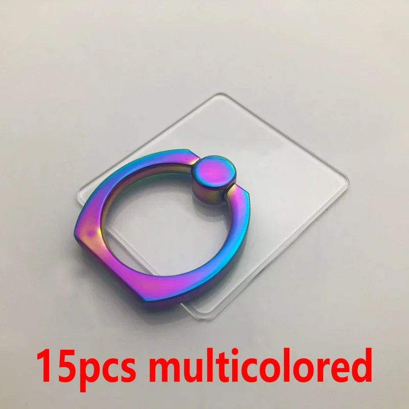 15Pcs Transparent Cell Phone Ring Holder Stand 360° Degree Rotation Clear Finger Grip Kickstand Compatible iPhones or Phone Case view 3