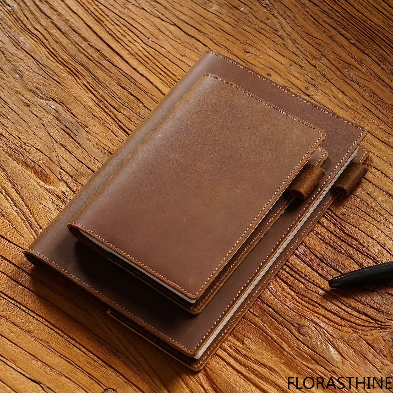 Fromthenon Leather Journal First Layer Cowhide Fixed Page Travelers Notebook a5 a6 Book New Protective Cover Notebooks Journal
