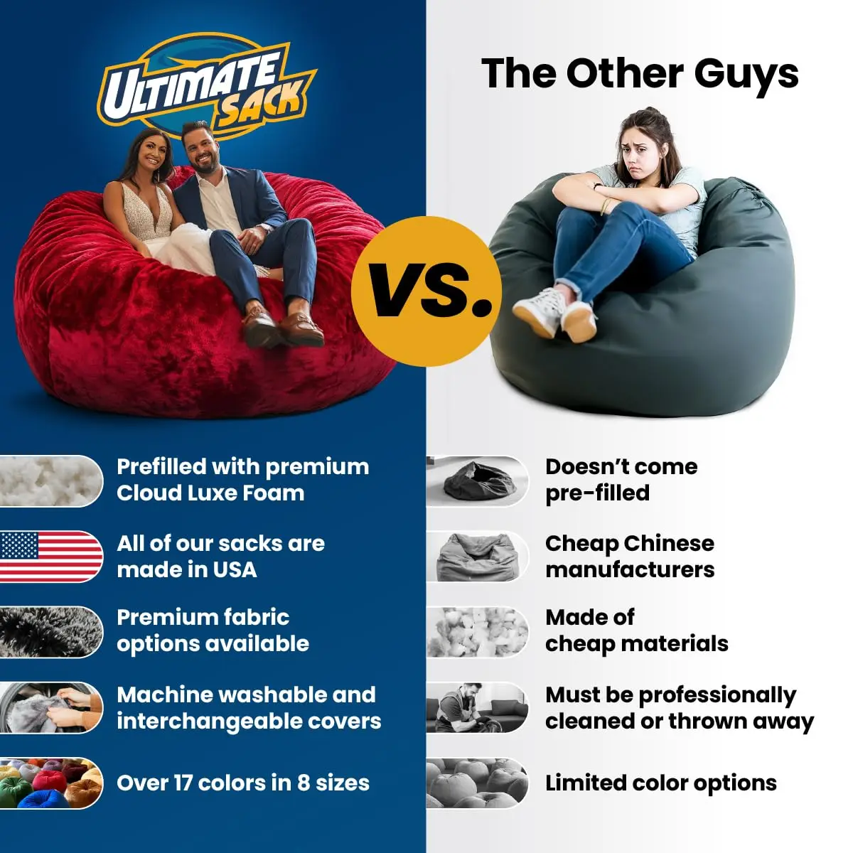 Oversized 6ft Bean Bag Chair & Footstool, Comfy Lounge Sofa for Adults, Soft Fur Furniture, Brown, Customized image 6