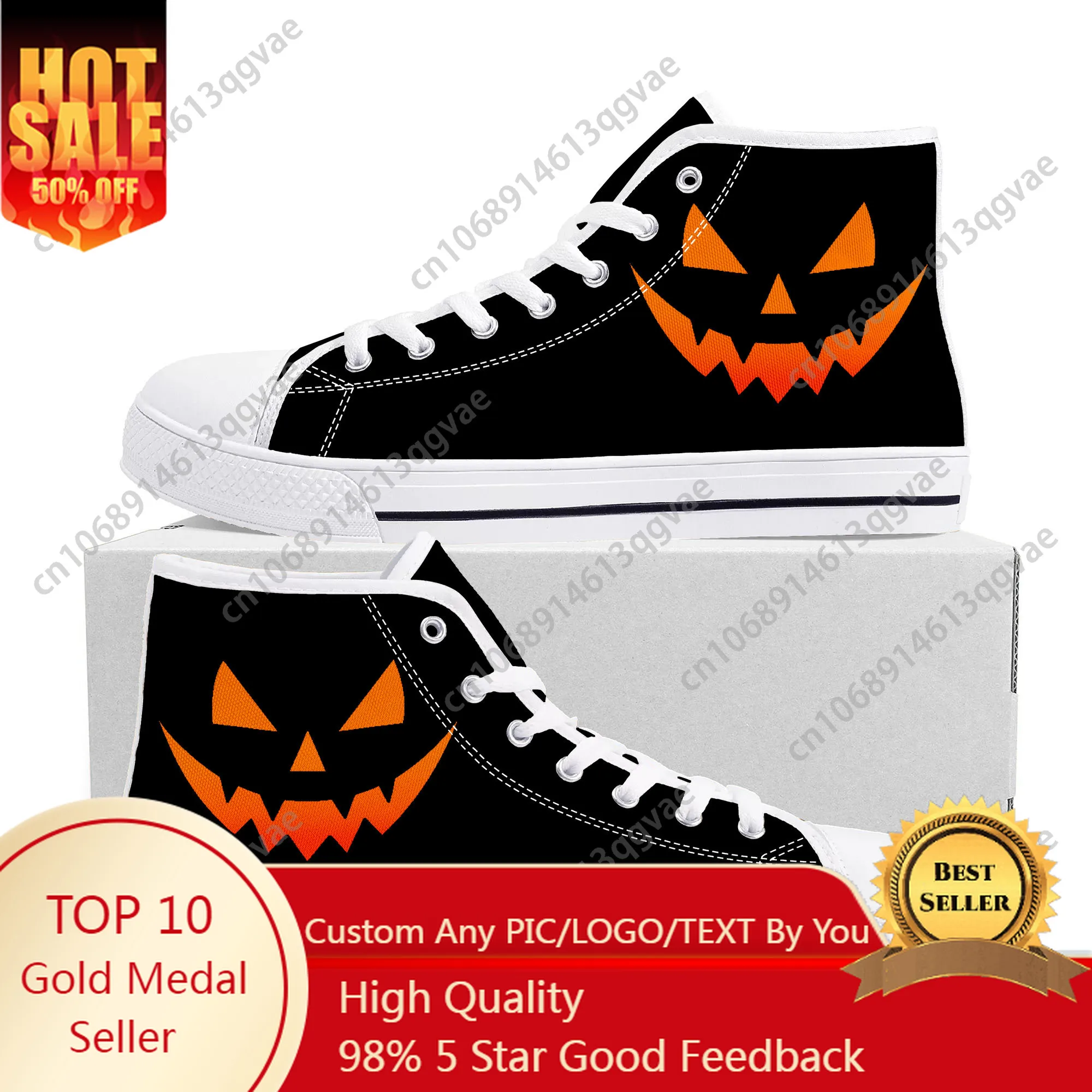 

2025 Halloween Horror Carnival High Top High Quality Sneakers Mens Womens Teenager Canvas Sneaker Custom Made Couple Shoes