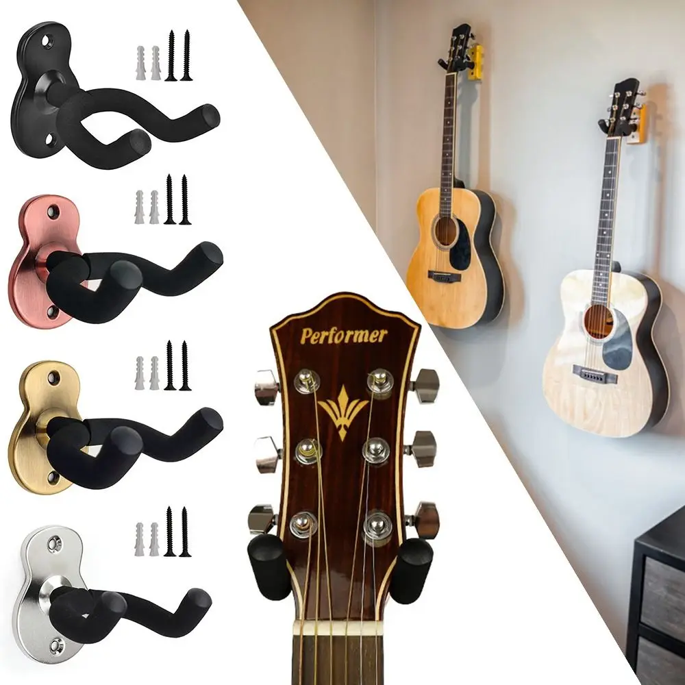 Wooden Guitar Wall Mount Hanger Heavy Duty Unique Design Bent Ukulele Hook Bass Storage Acoustic Electric Guitar Rack Bracket