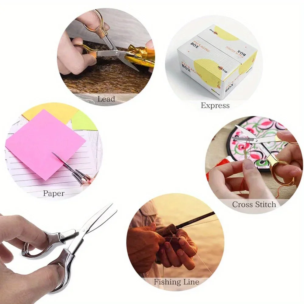 3 قطعة مقص قابل للطي المحمولة سكين الكربون الصلب خيط صنارة الصيد أدوات القطع مقص التطريز الصغيرة متعددة الوظائف #5