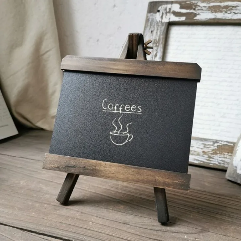 

Vintage Blackboard Bar Counter Message Board Desktop Decoration Wooden Blackboard Hand drawn Logo Message Board