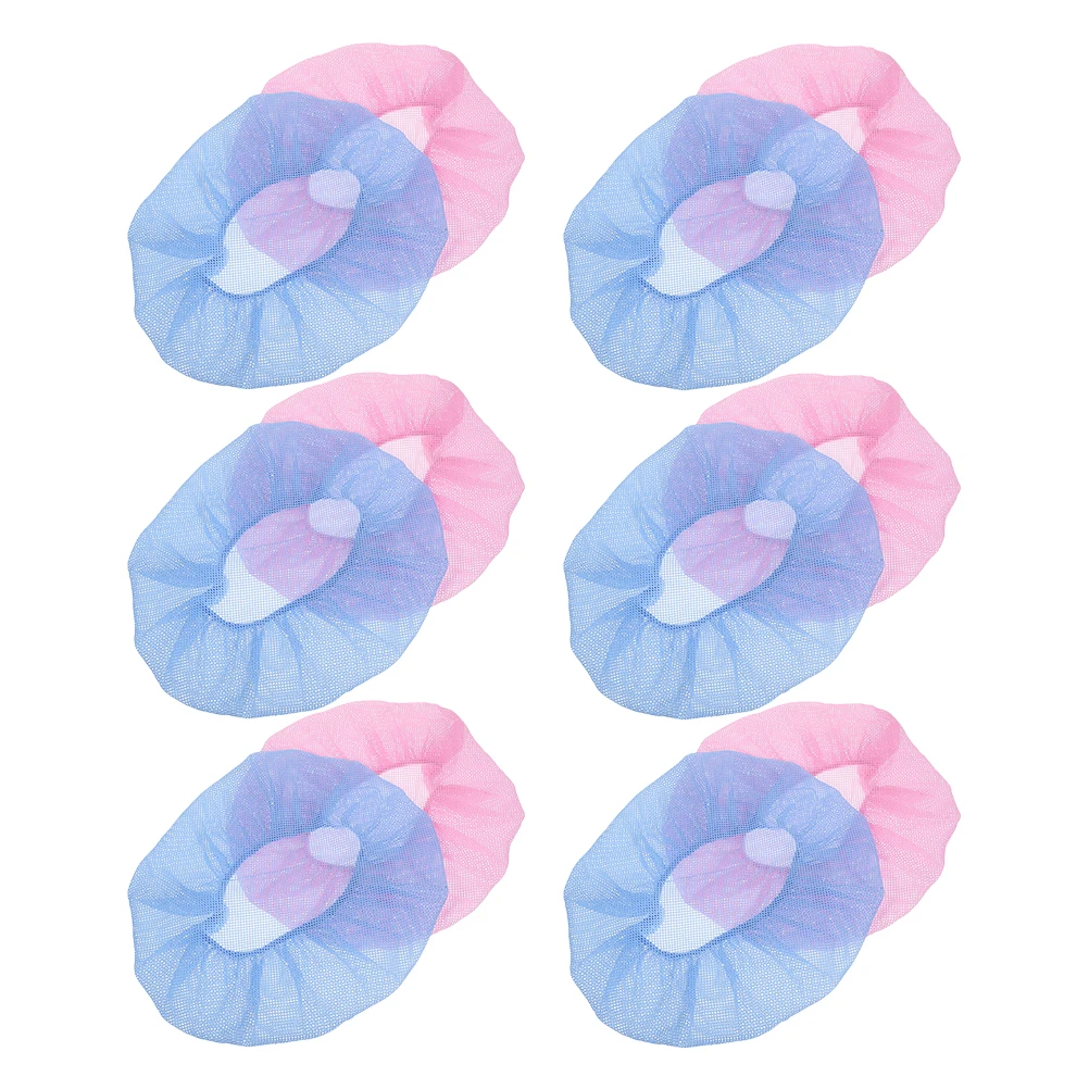 

12Pcs Sleep Women Night Bonnet Kitchen Chef Hair Net For Women Hat Hair Net Blue Pink Anti-Oil Food Service Worker Bath Cap