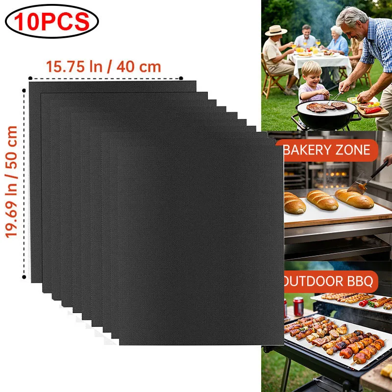 buyyes BBQ Matten Ofen Boden Liner Wiederverwendbare Antihaft-Backmatten Party Im Freien Schutz Matten Küche Werkzeuge Hitzebeständige Grill Matten 3