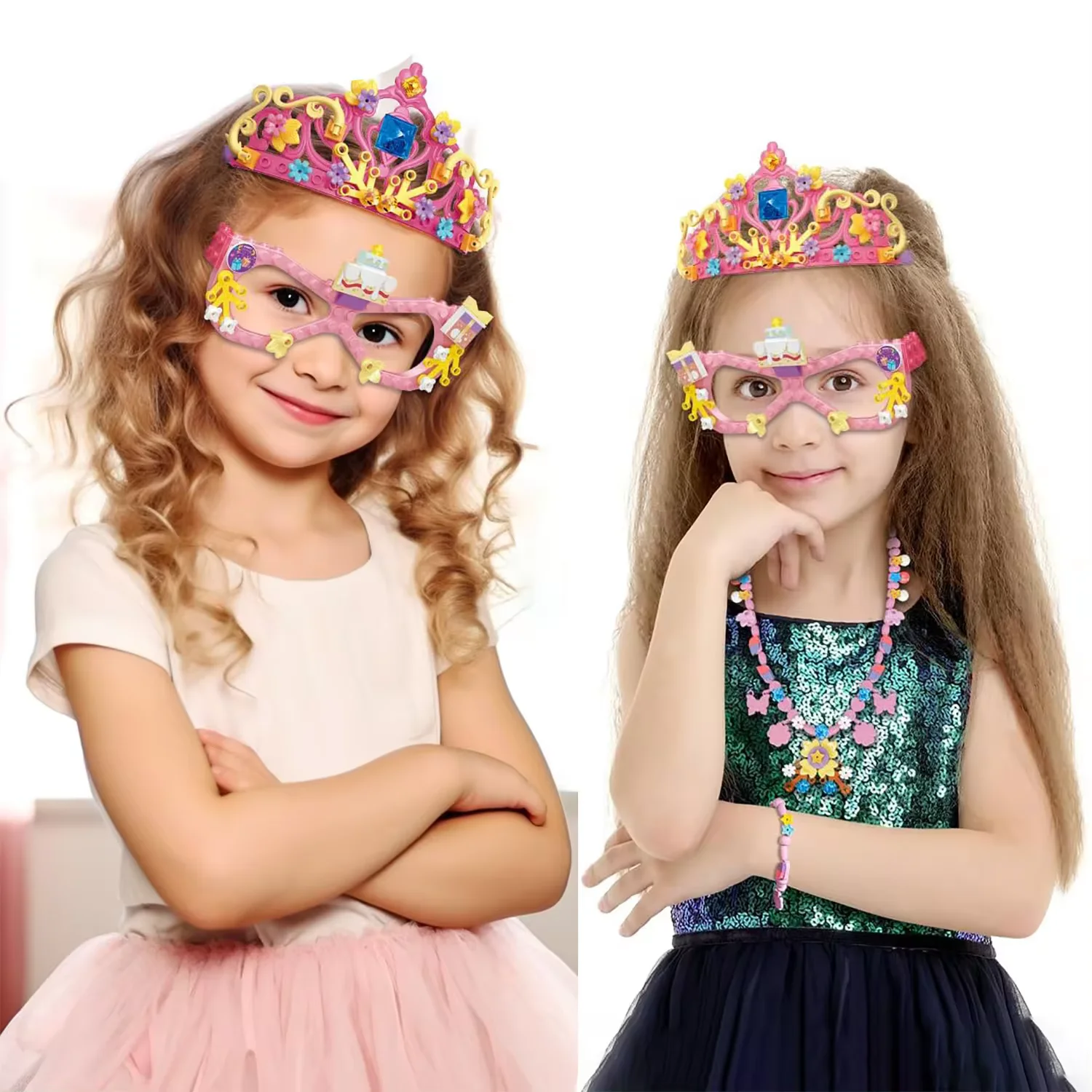 DIY building block accessories for children, wearable glasses, toys for parent-child interaction, gifts for boys and girl