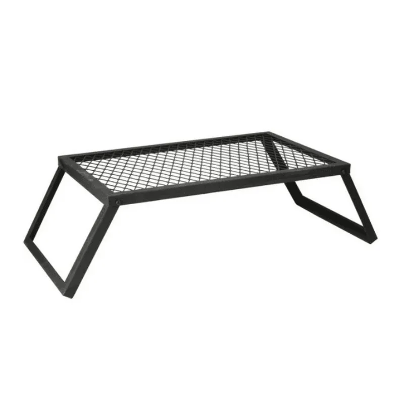 

Heavy-Duty Carbon Steel Bonfire Grill Small Size with Large Cooking Surface Foldable Legs Portable for Outdoor Use
