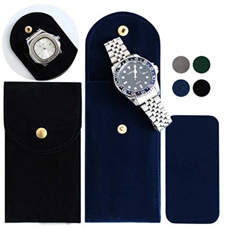 Portable Flannelette Fabric Watch Pouch Storage Bag Single Watch Travel Organizer Display Pouch for Men and Women Dropshipping