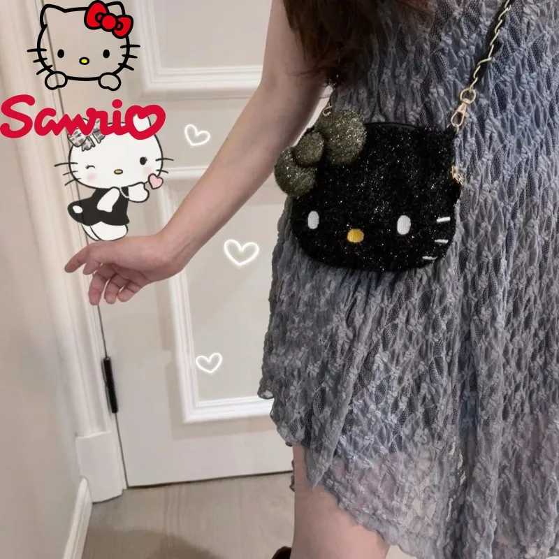  Hello Kitty's New Mini Women's Shiny Shoulder Bag Cartoon Cute Women's Mini Shoulder Crossbody Bag Cartoon Women's Bag