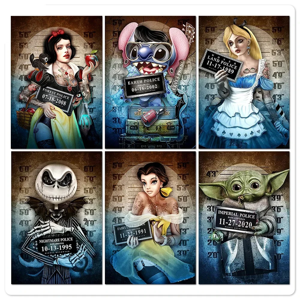

Diamond Painting Horror Disney Princess Yoda Stitch Figure Full Round Diamond Embroidery Cartoon Cross Stitch Kit Home Decor