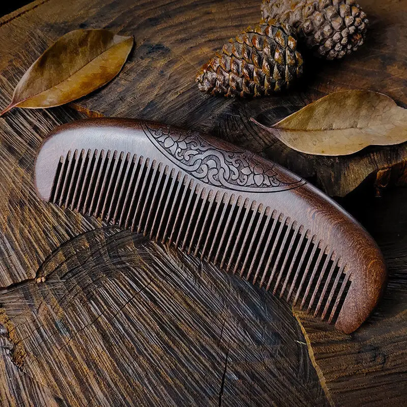 Wooden Comb Natural Handmade Comb, Fine Tooth Sandalwood Comb for Wavy hair,Thick hair, Thin hair, Straight hair, No Static