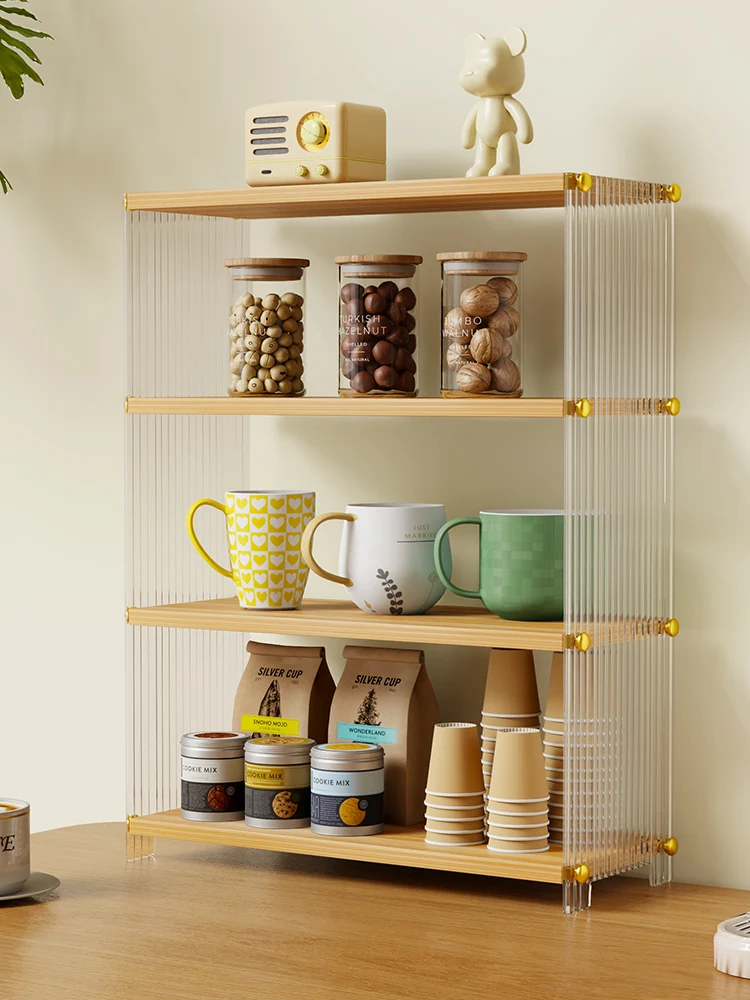 1-4 Tier Acrylic Transparent Storage Racks Mugs, Teacups, Coffee Cups, Mug Racks for Home Use, Desktop Storage Shelves