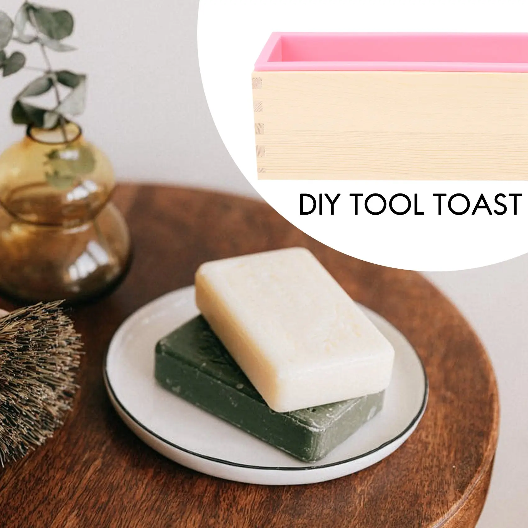 HLZS-1200G Diy Soap Wooden Soap Mold Box Silicone Liner Rectangular Loaf Swirl Soap Mold Tool Diy Soap Candle Mold Mold Making T