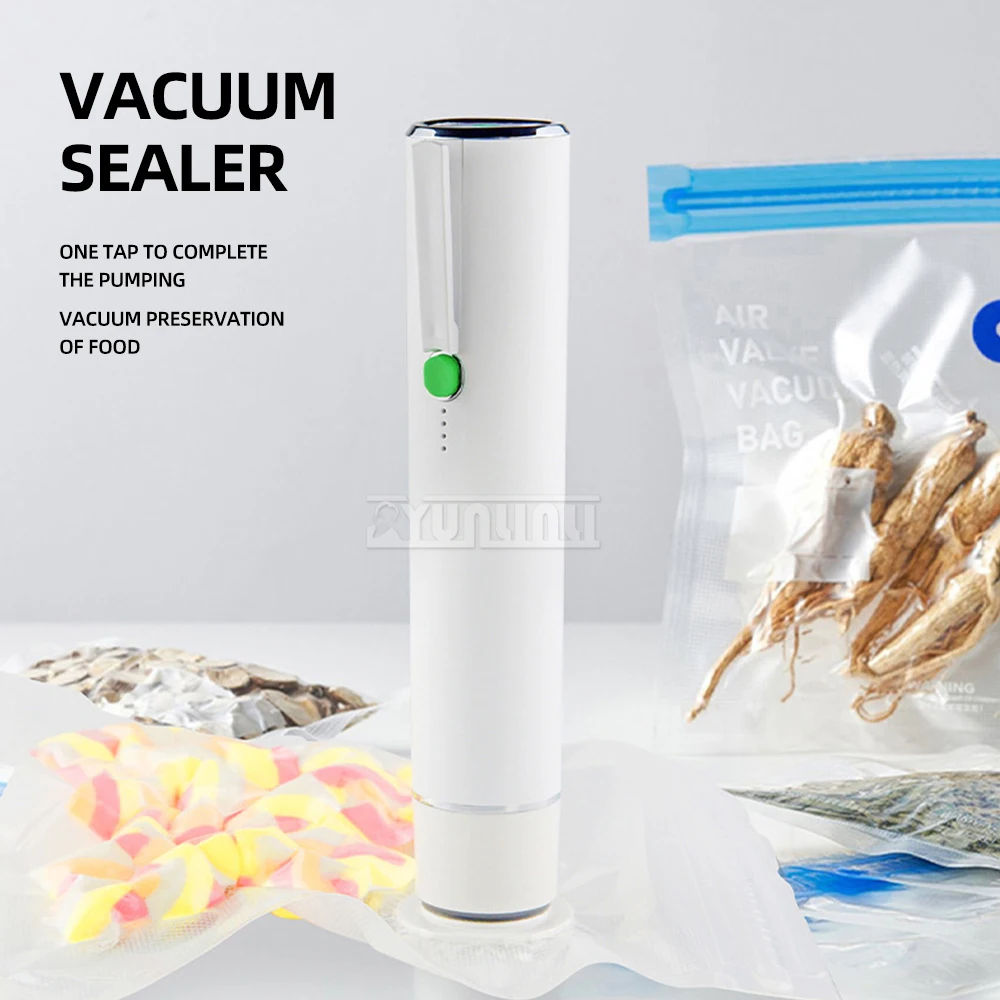 آلة تغليف الفراغ المحمولة الصغيرة المحمولة USB التلقائي الغذاء فراغ السدادة لتخزين المواد الغذائية والحفاظ عليها