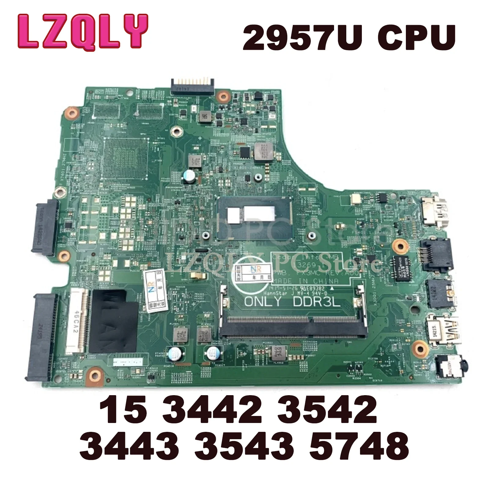 LZQLY For DELL 3542 Laptop Motherboard  13269-1 0HRG70 CN-0HRG70 Intel Celeron 2957U CPU 1.4Ghz CPU HRG70 100% Tested