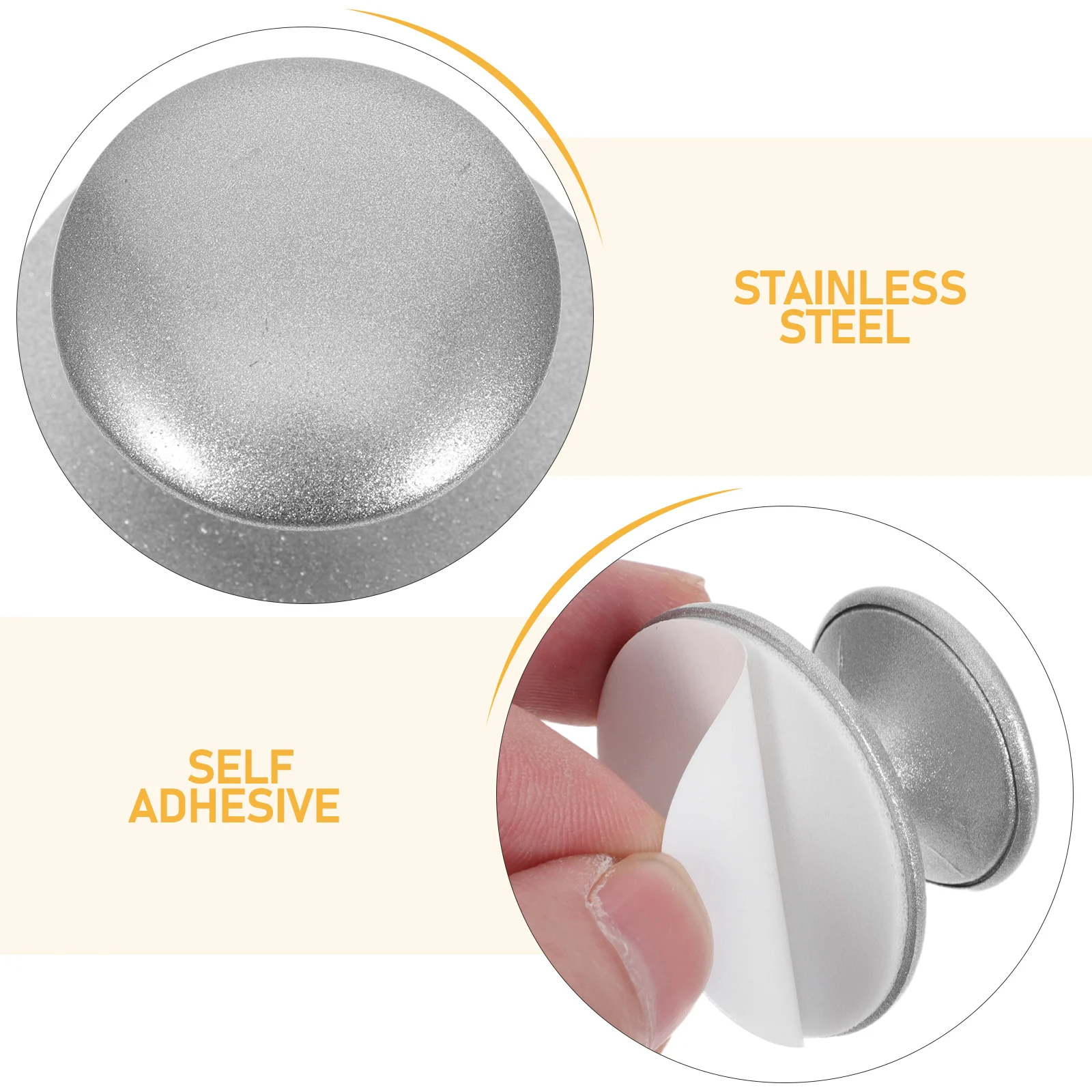 4Pcs Self-Stick Cabinet Pulls Stainless Steel Adhesive Drawer Handles No Punch Fixing for Rvs Bathrooms Rentals Refrigerator