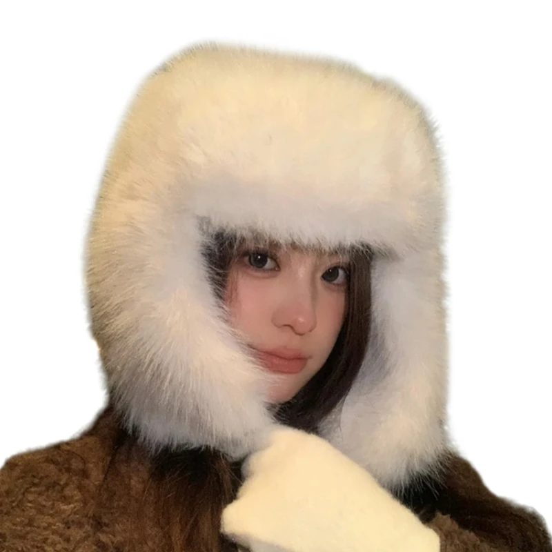 Oversized Trapper Caps for Outdoor Warm Trapper Ushanka Hat Ear Warmer