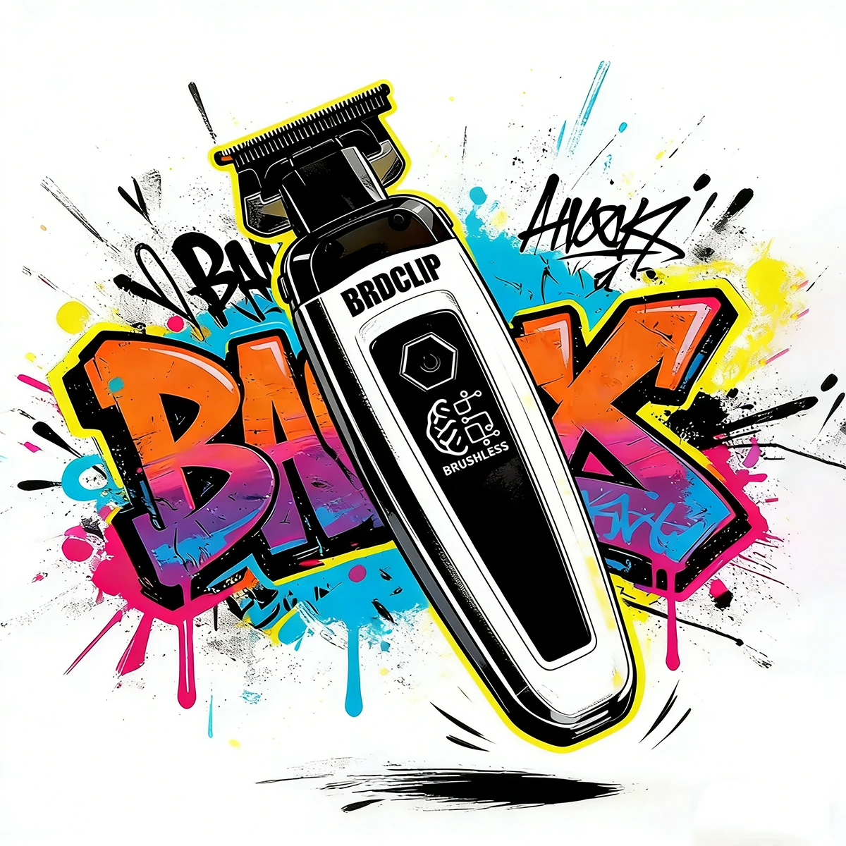 

BRDCLIP Professional Men's Hair Trimmer White Brushless Motor 7500rpm Magnetic cover Barber Clipper for Haircutting Household