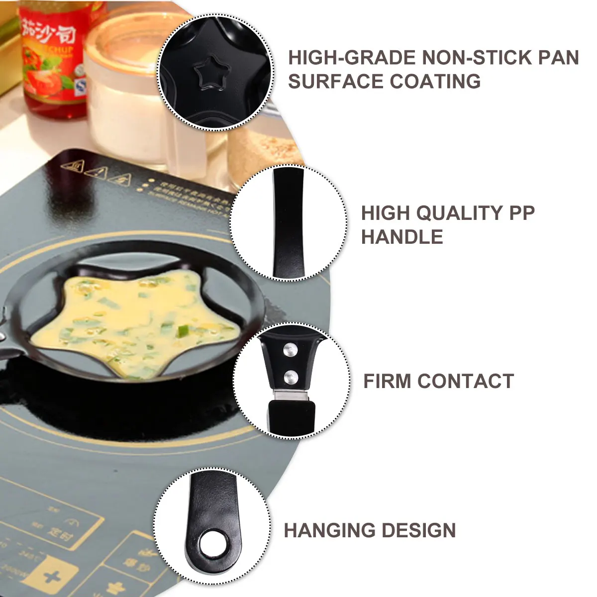 

2 pcs Mini Omelette Pan Heart Shaped Nonstick Cooking Pancake Breakfast Egg Muffin Maker Family Kids Food Kitchen Barware