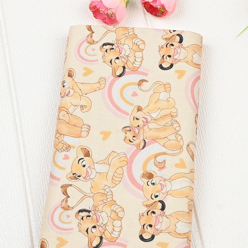 Cartoon The Lion King Print Disney Cotton Fabric For Sewing Patchwork DIY Quilting Fabrics Sew Child Clothes Dress Material