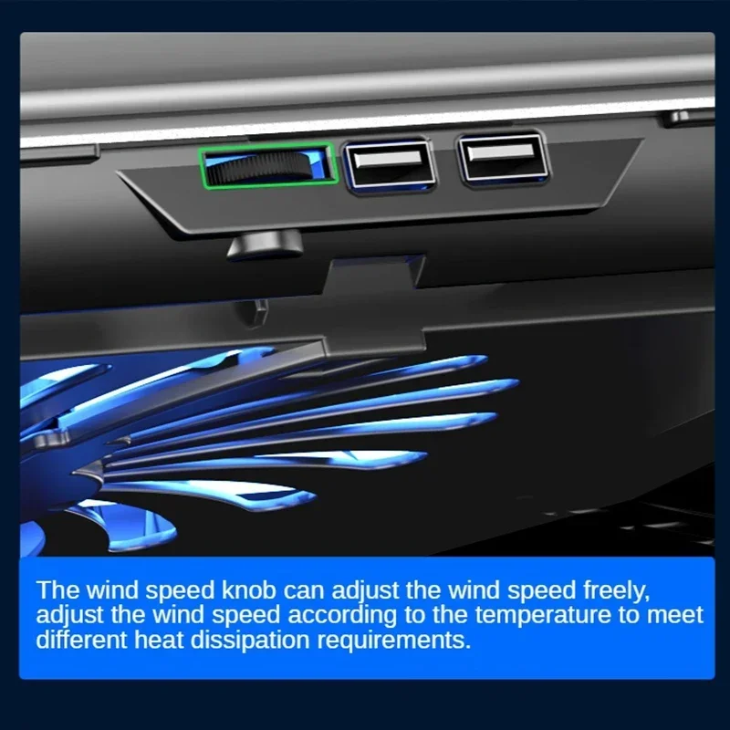 Imagem -05 - Dual Usb Laptop Cooling Stand Suporte Ajustável Suporte para Notebook com Ventilador Macbook Pro Notebook Holder Gaming pc Cooler