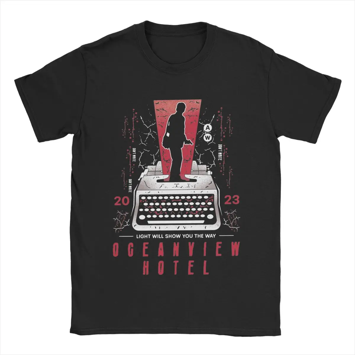 Hipster Dont Write Alan Wake 2 T-Shirt for Men Crewneck Pure Cotton T Shirts Short Sleeve Tees Plus Size Clothes