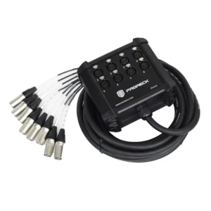 PRORECK 8-Channel Low Profile XLR Mengirim Kabel Ular Papan Sirkuit, Kabel Splitter XLR untuk Siaran Langsung, Rekaman, Panggung, Studio, 25 Kaki 8 ular kabel penjualan terbaik - №