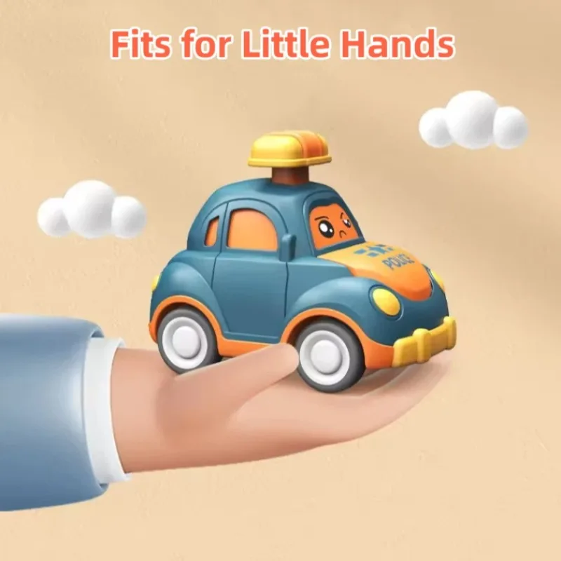 Cartoon Toy Car Mini Press Go Vehicles Inertia Pull Back Cars Montessori Early Education Crawling Toys for Toddlers Boys