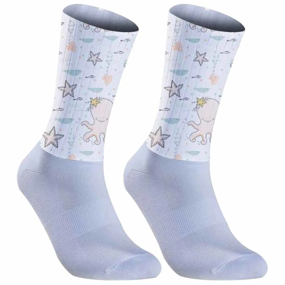 Chaussettes de sport coordonnantes en silicone, sans couture, pour vélo de route, pro team, à rayures, pour cyclisme, nouvelle collection 2024