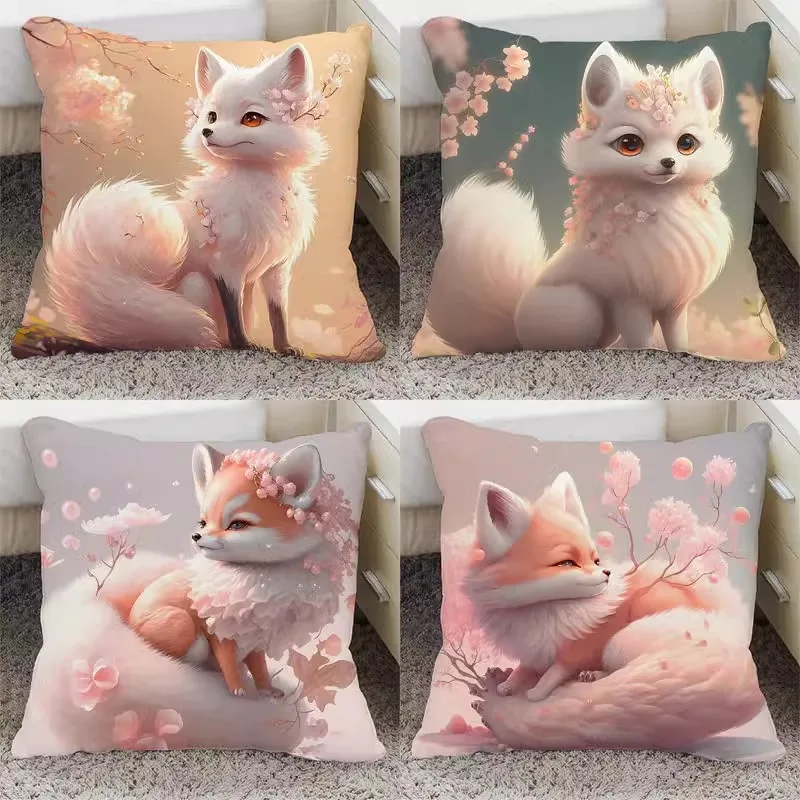 

Cartoon Fox Cute Pillowcase Dormitory Decoration Office Living Room Sofa Home Pillowcase