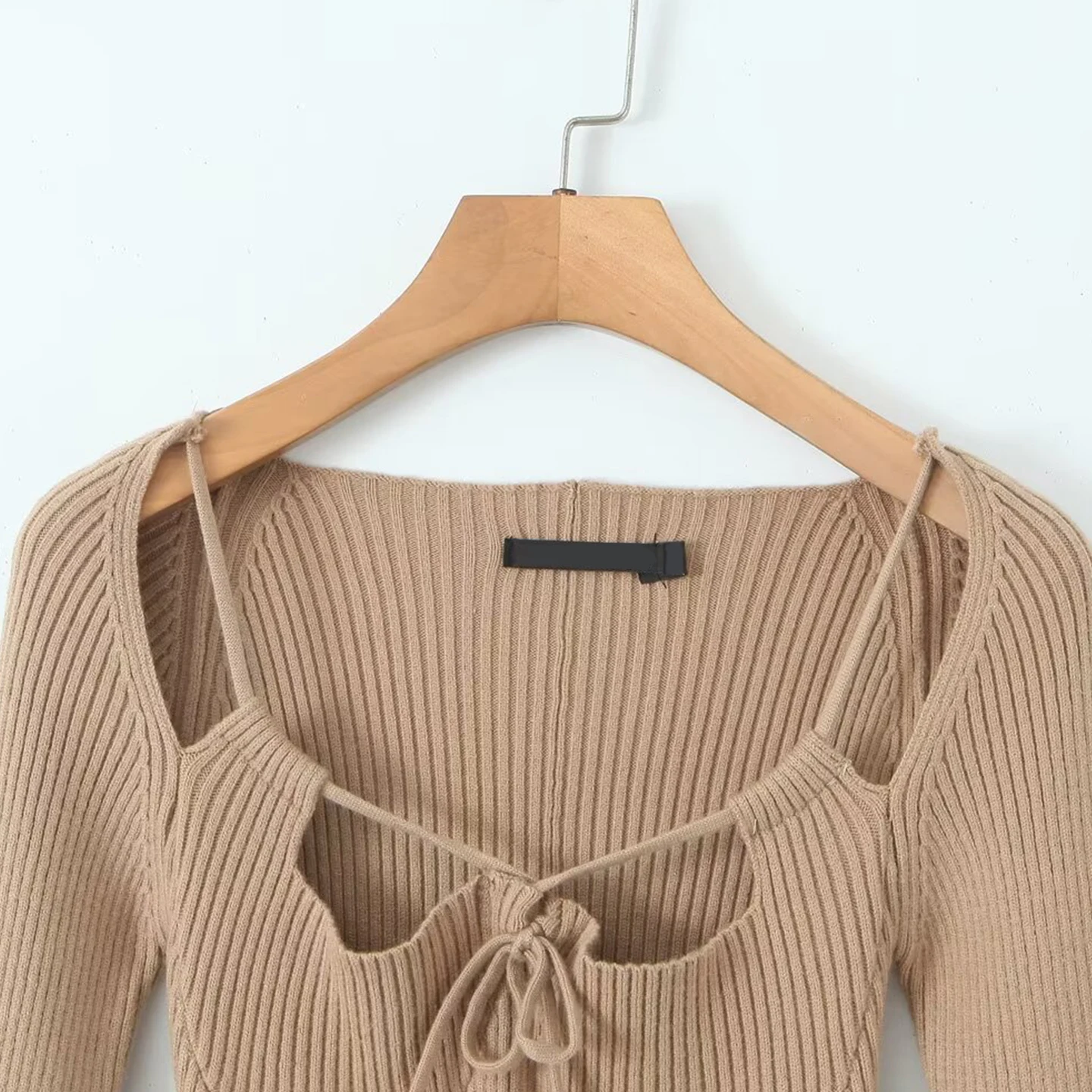 Ele Casual Knit Dr con cinturón Diseño calado para mujer Otoño 2025 Faion Trend Señoras Uso diario Slim Fit Largo...